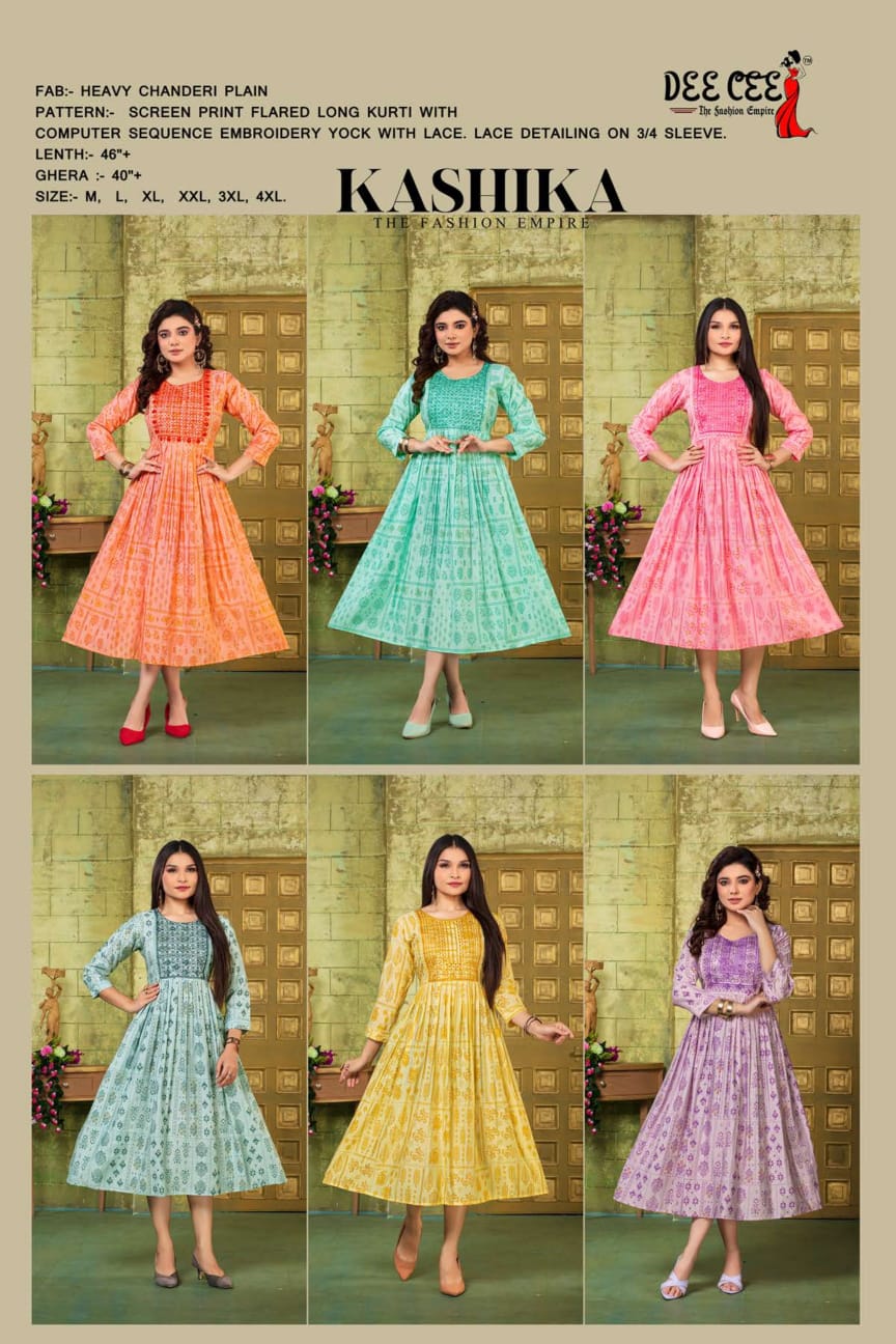 Kashika By Deecee Printed Long Kurtis Catalog